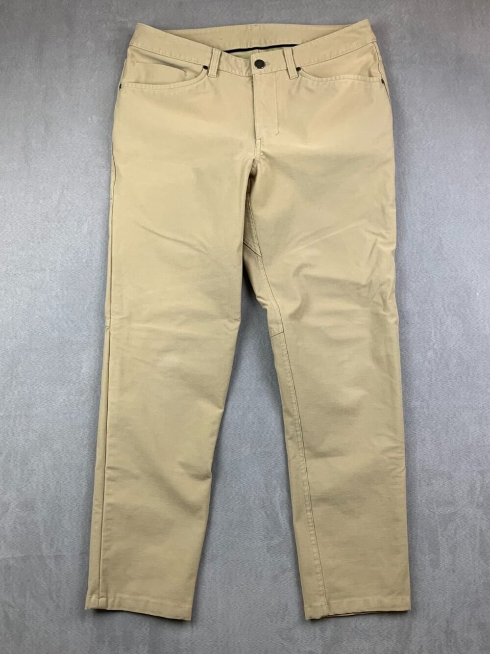 Lululemon Mens Pants 31 Beige Jeans ABC Slim Fit Utilitech Tapered M5ABNS 31x28
